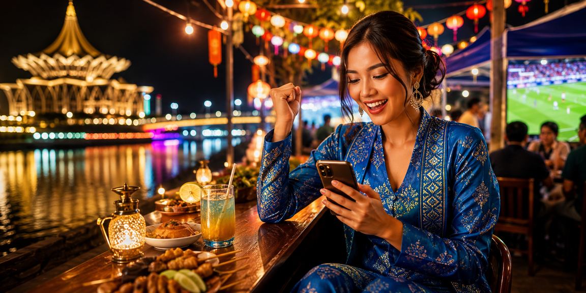 Pengguna wanita Kuching berpakaian baju kurung menggunakan toto88