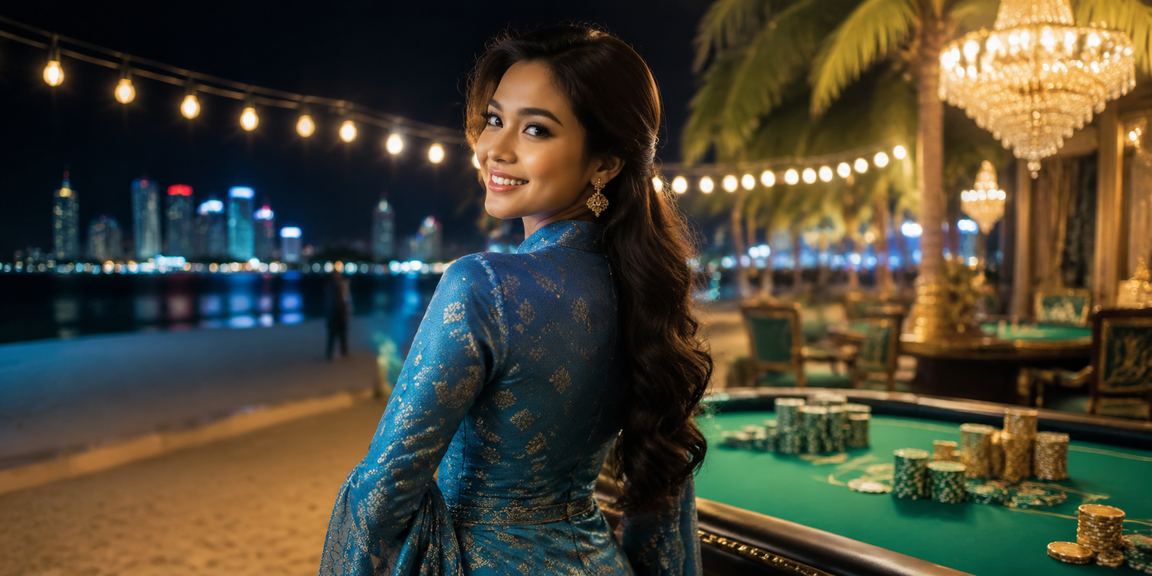 Pengguna Malaysia dalam pakaian baju kurung menggunakan platform toto88 untuk deposit